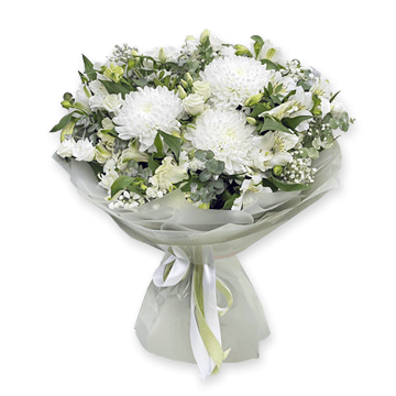 Bouquet de chrysanthèmes et dalstroemerium