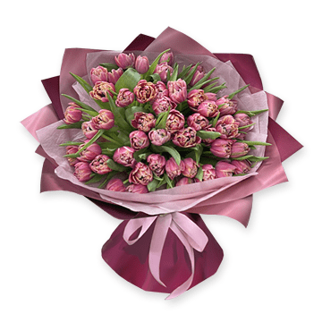 Букет з рожевих тюльпанів