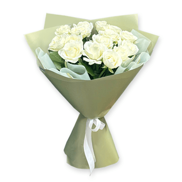 Bouquet of white roses (70-80 cm)