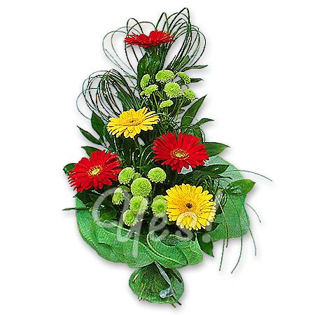 Bouquet of gerberas and chrysanthemums