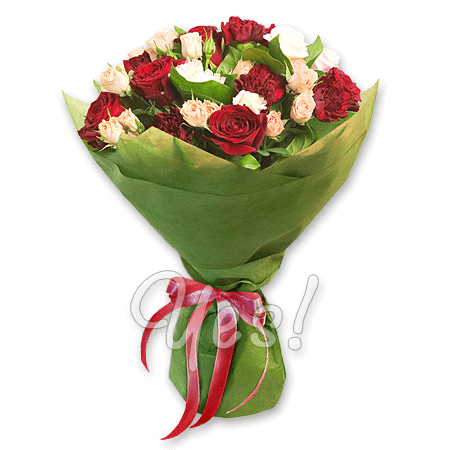 Bouquet of roses and carnations