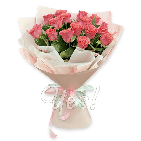 Букет из розовых роз (50 см.)